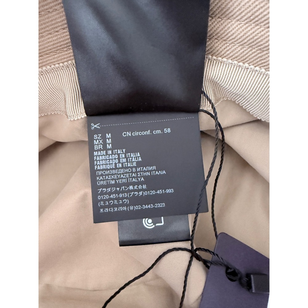 Prada 1HC137 100% cotton bucket hat with embroidered white stitch logo - Picture 8 of 9